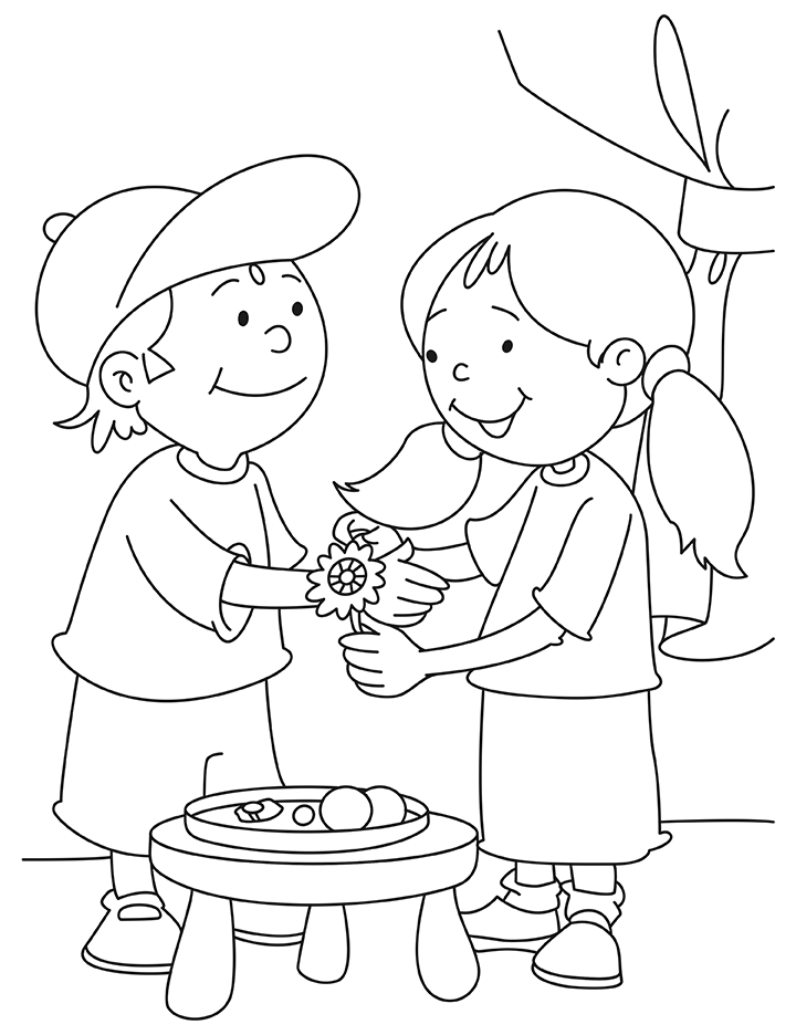 Raksha Bandhan coloring page