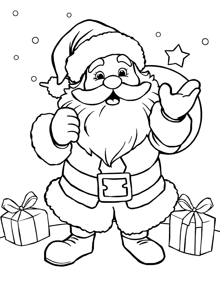 Santa getting ready coloring page