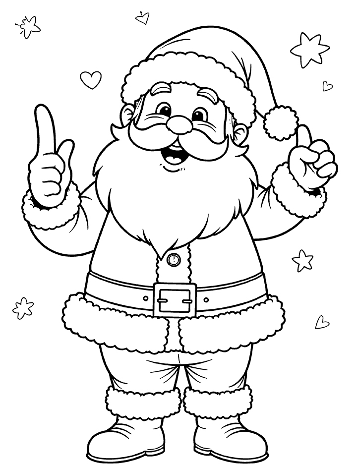 Santa warning coloring page