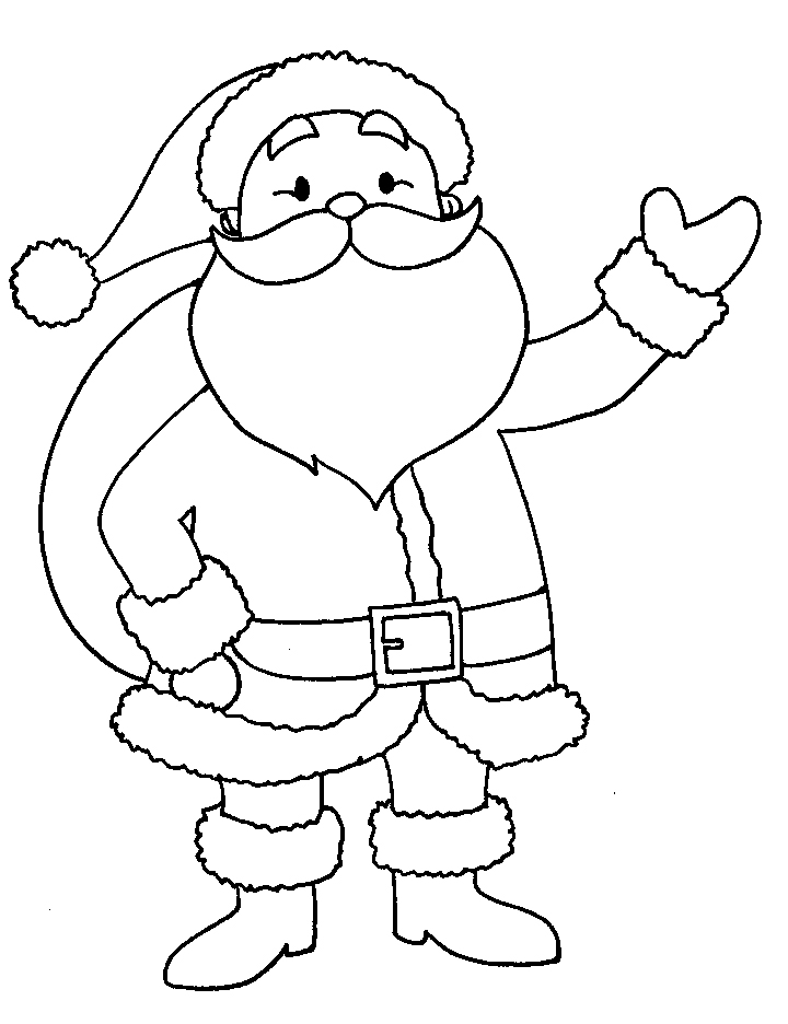 Santa waving coloring page