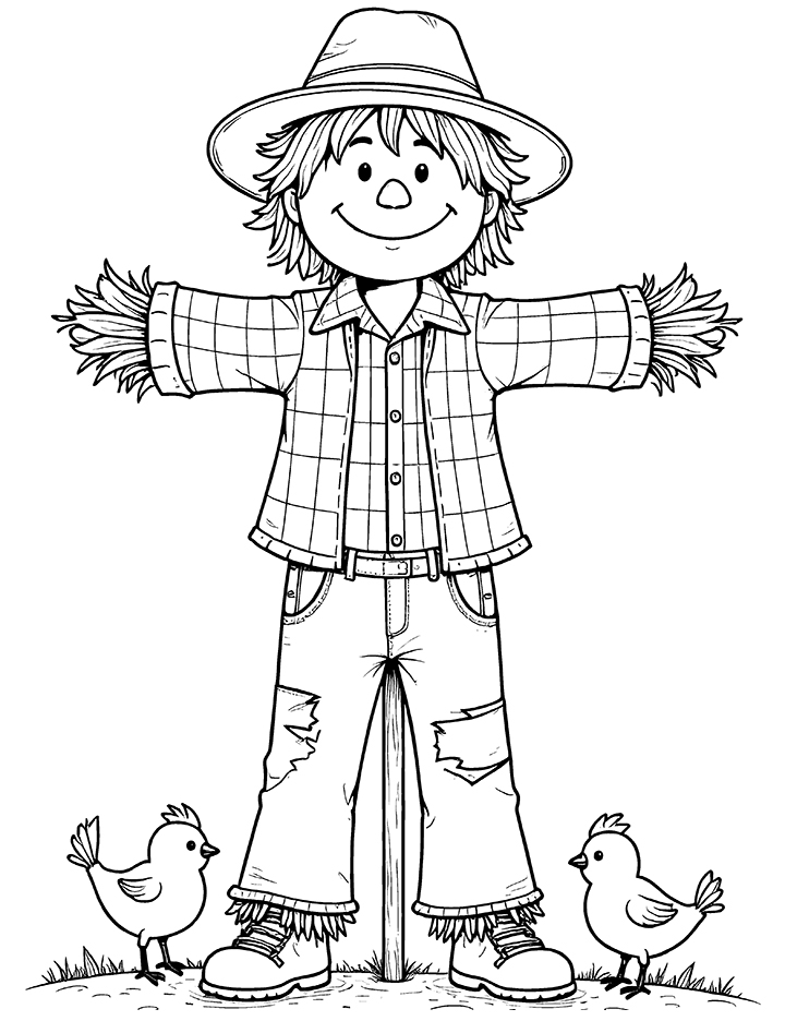 Scarecrow coloring page