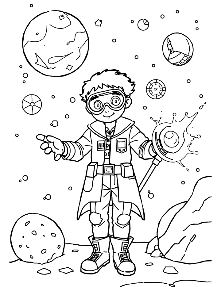 Science fiction coloring page