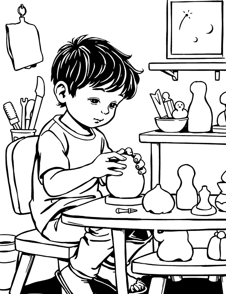 Sculpting coloring page 3