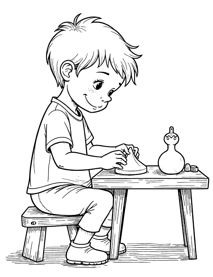 Sculpting coloring page