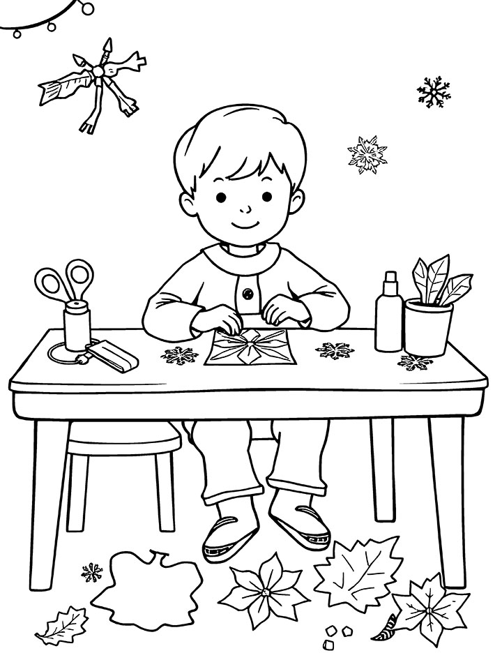 Seasonal crafts coloring page 2