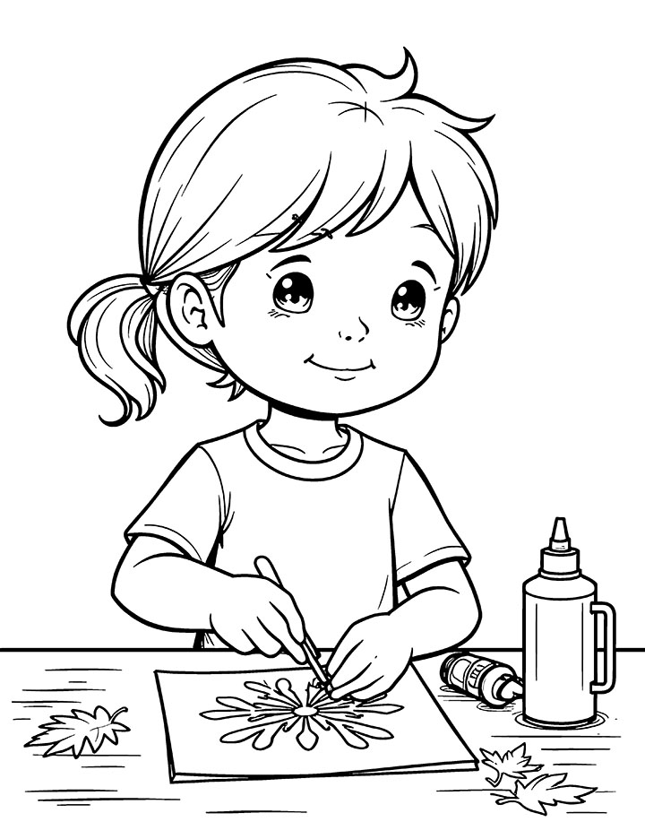 Seasonal crafts coloring page