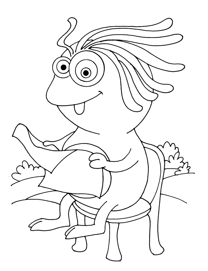 Silly monster coloring page