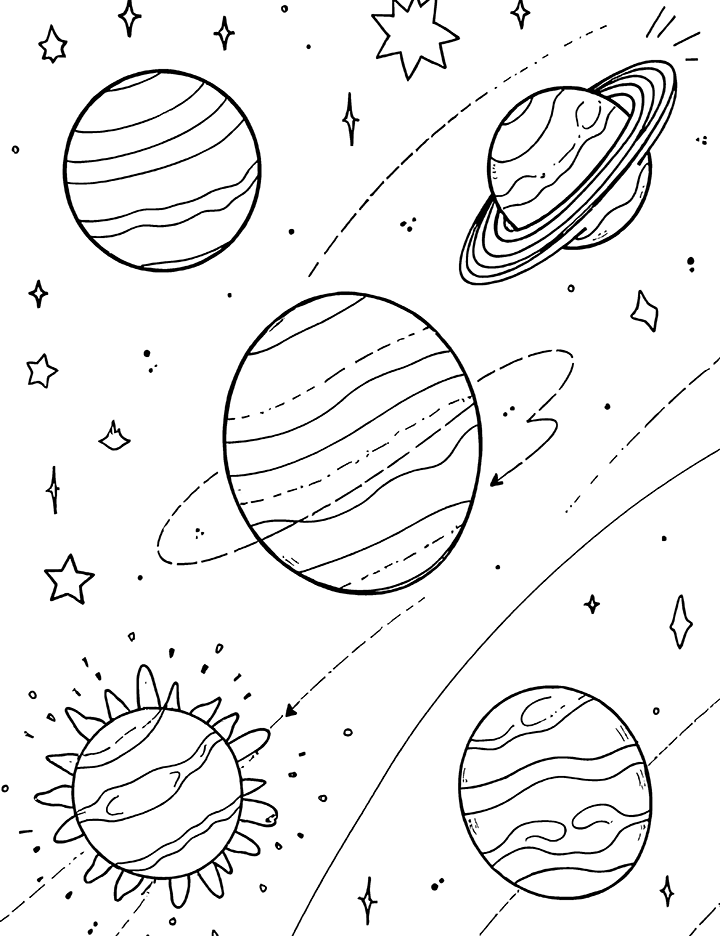 Solar System coloring page