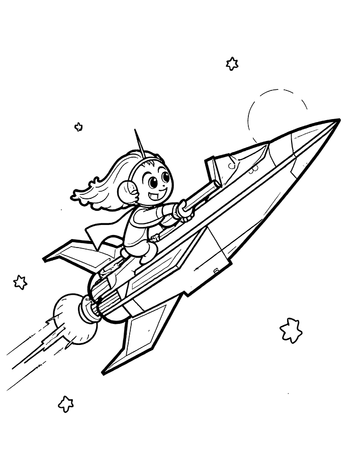 Space battle coloring page