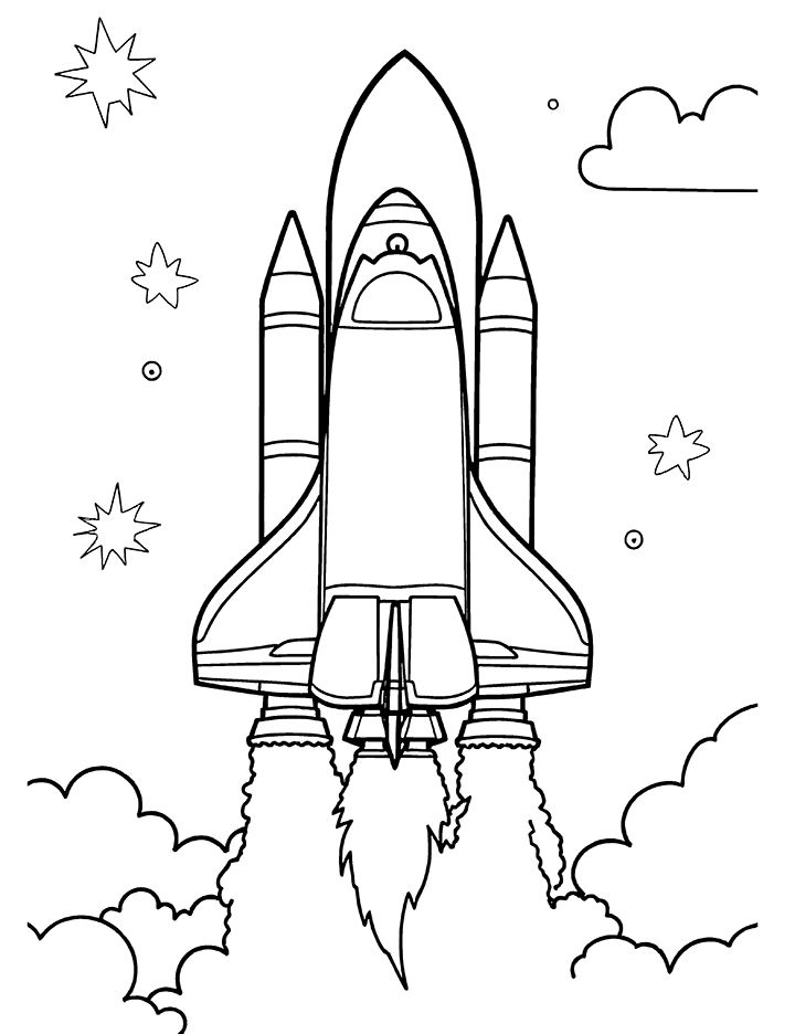 Space shuttle coloring page