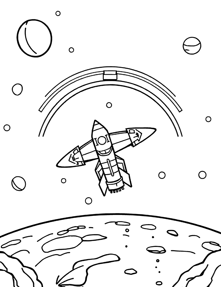 Space station coloring page