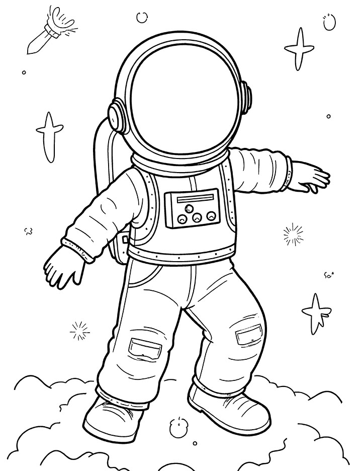 Spacewalk coloring page