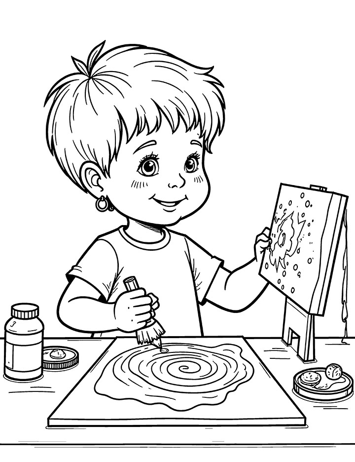 Sponge painting coloring page