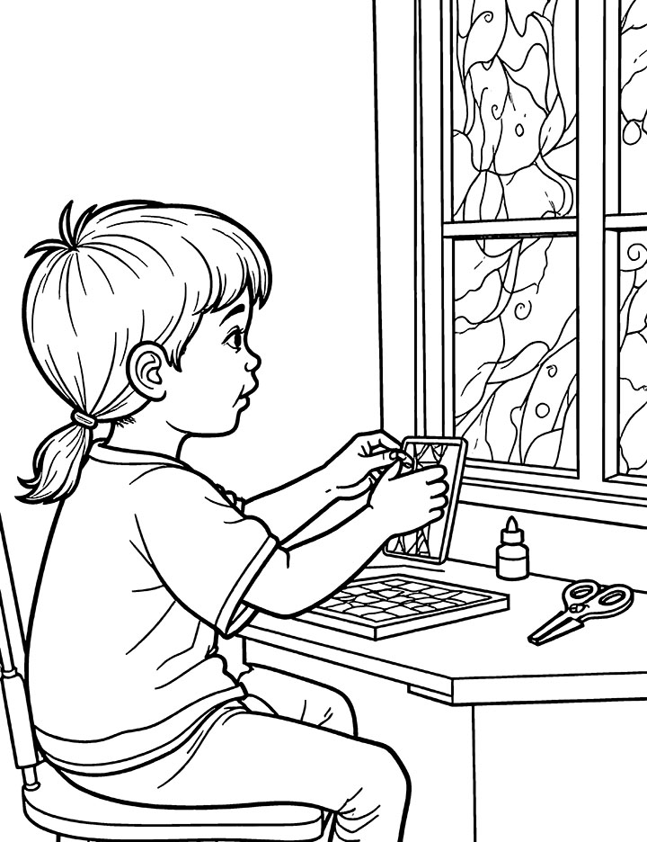 Stained glass crafts coloring page 2