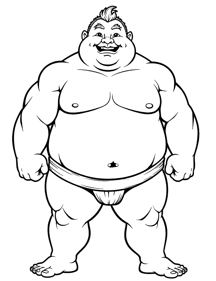 Sumo wrestler coloring page