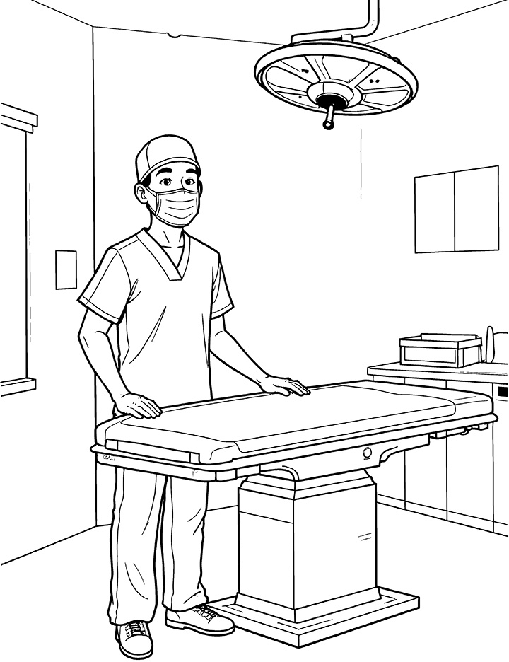 Surgery room coloring page 2