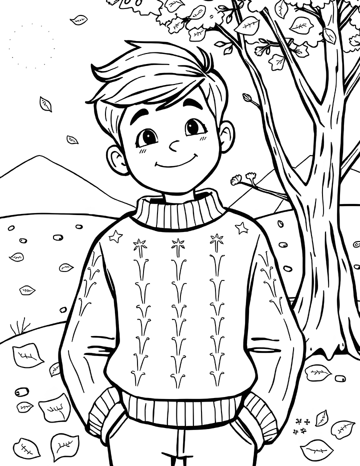 Sweater weather coloring page