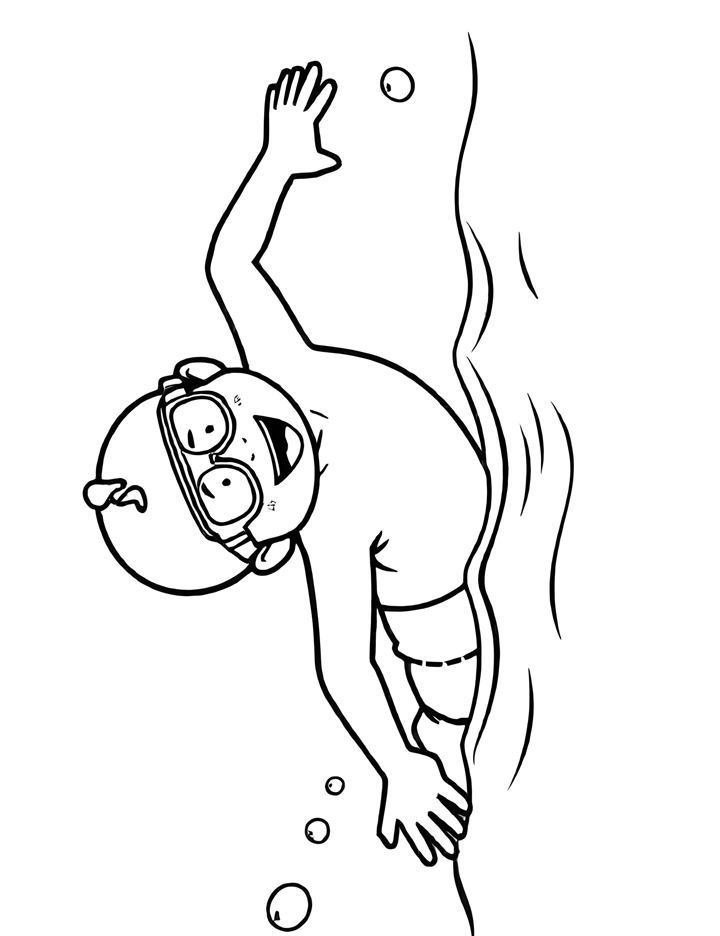 Swimming coloring page