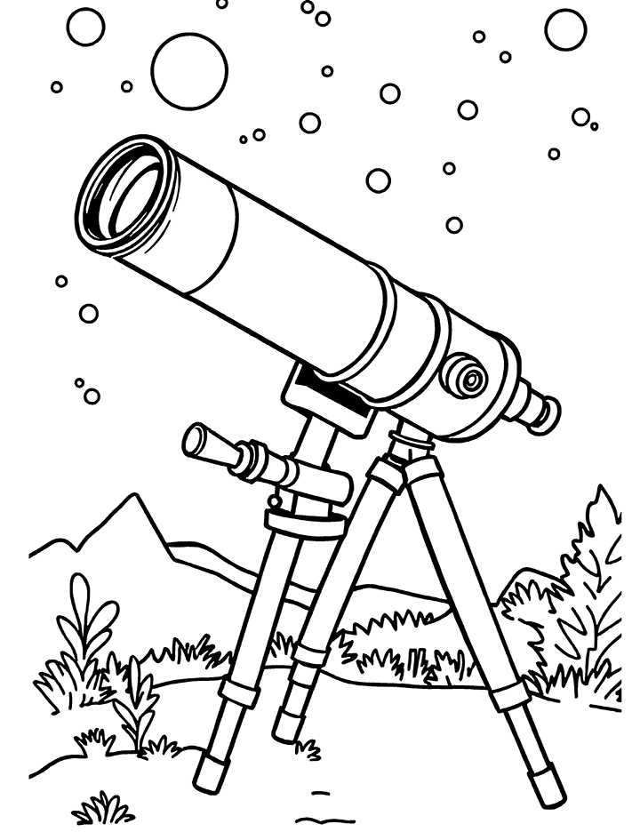 Telescope coloring page