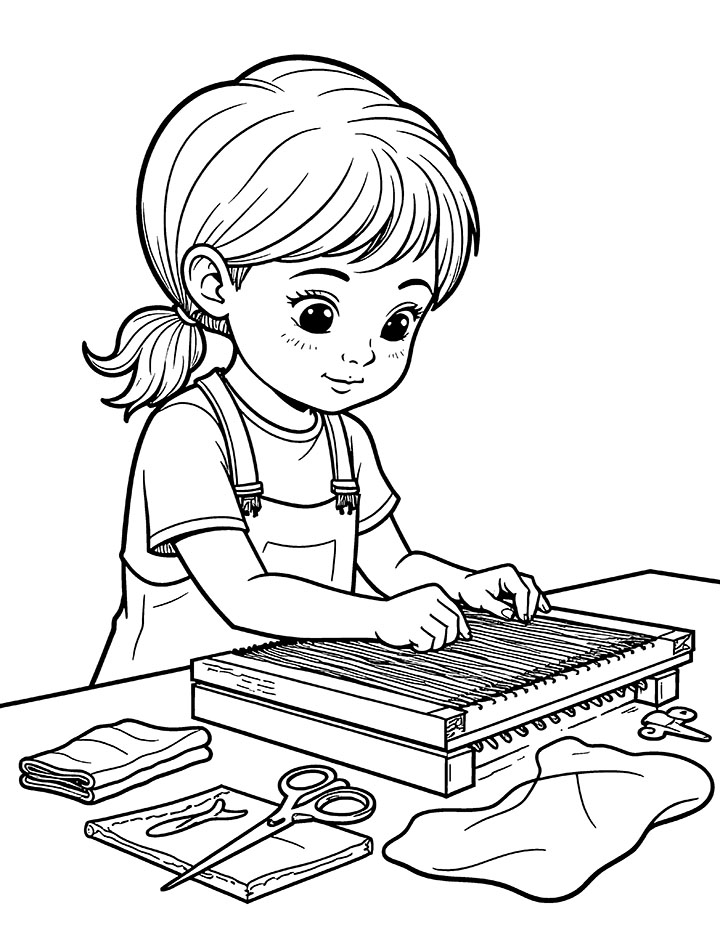 Textile art coloring page