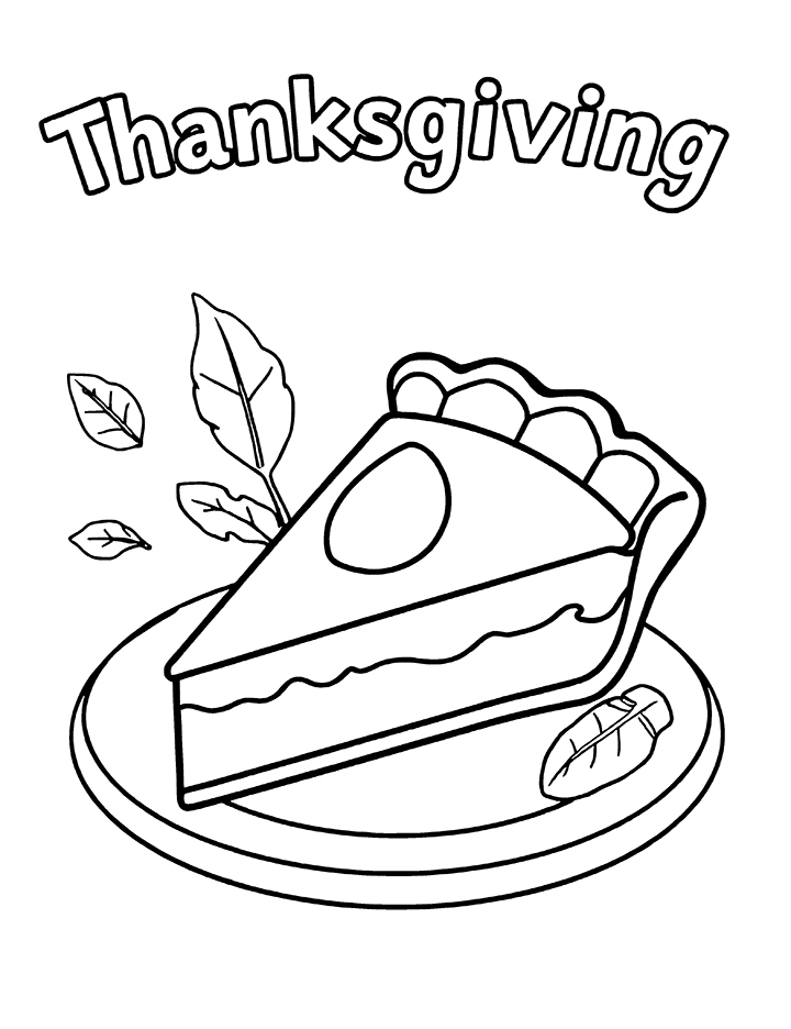 Thanksgiving pie coloring page