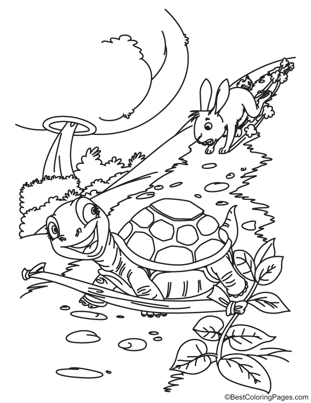 Заяц и черепаха 4 класс. Заяц и черепаха Ингушская народная сказка. Заяц и черепаха раскраска. Раскраска черепашка. Черепаха раскраска для детей.