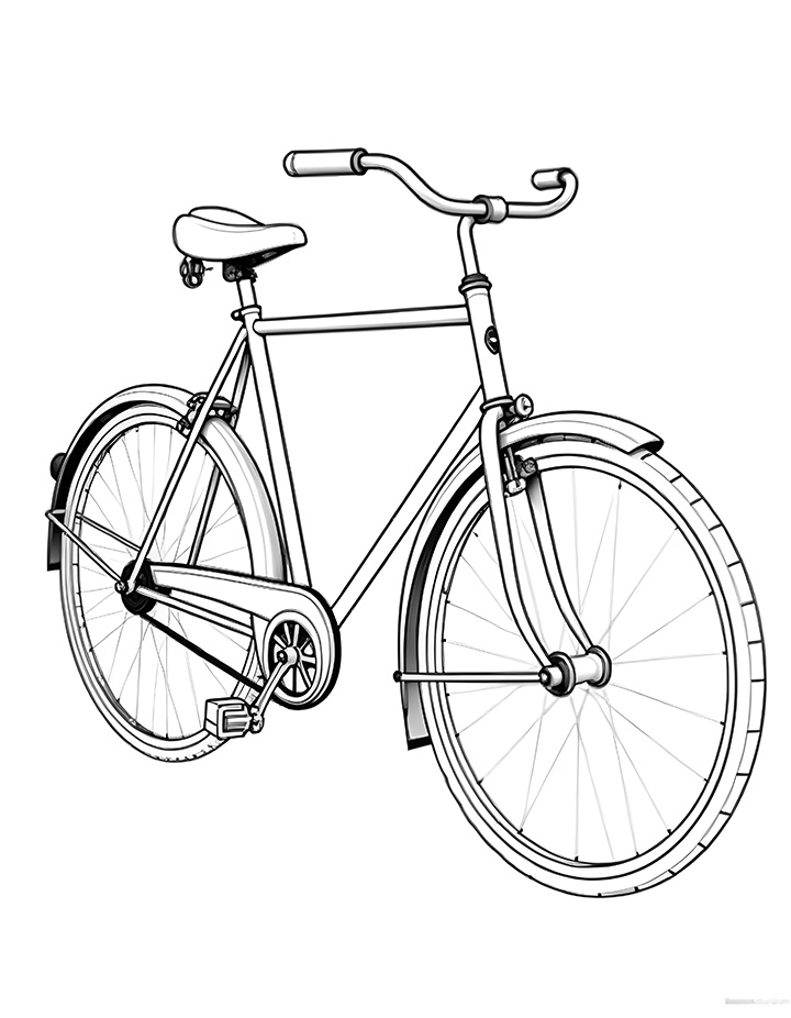 Vintage bicycle coloring page