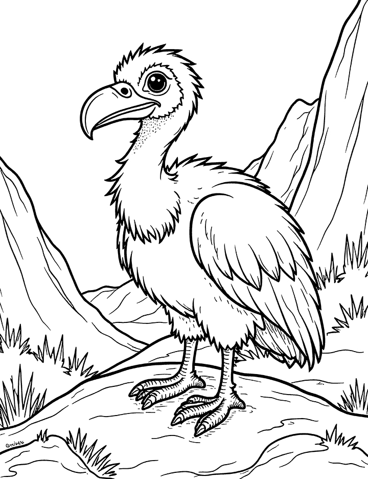 vulture among cliff coloring page