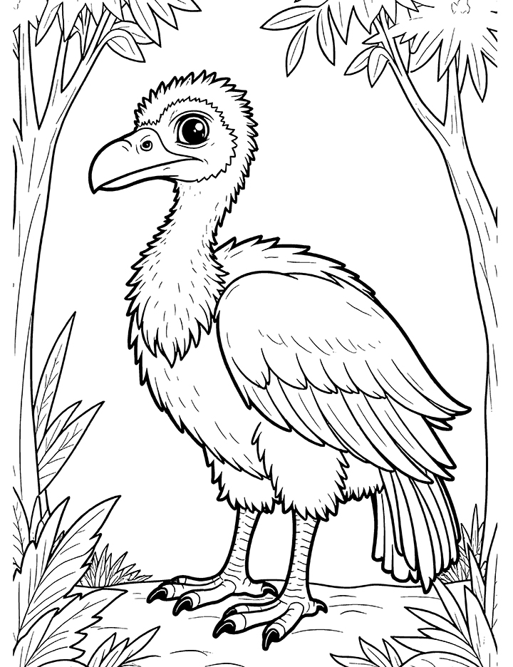 vulture in jungle coloring page