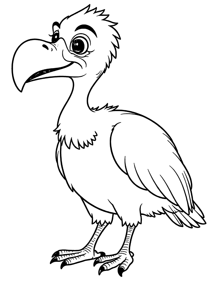 vulture looking around coloring page