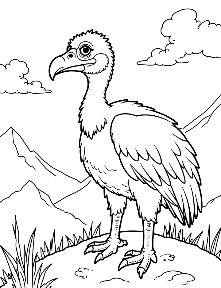 vulture on rock coloring page