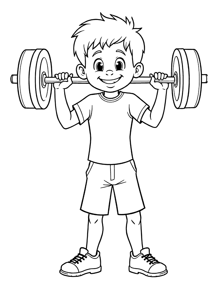 Weightlifting coloring page