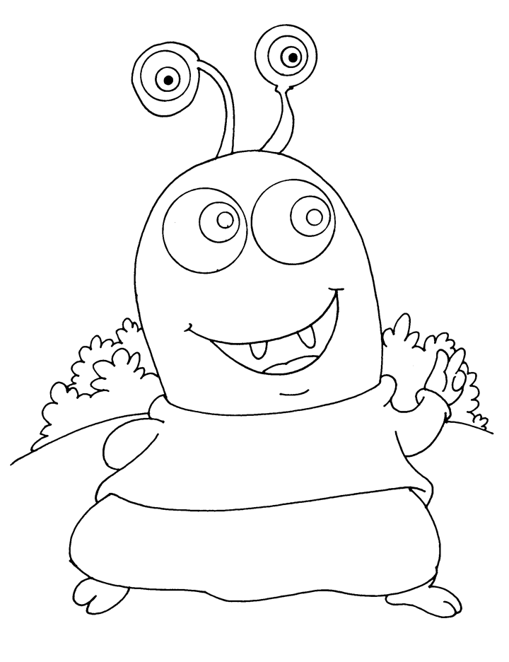 Whimsical monster coloring page