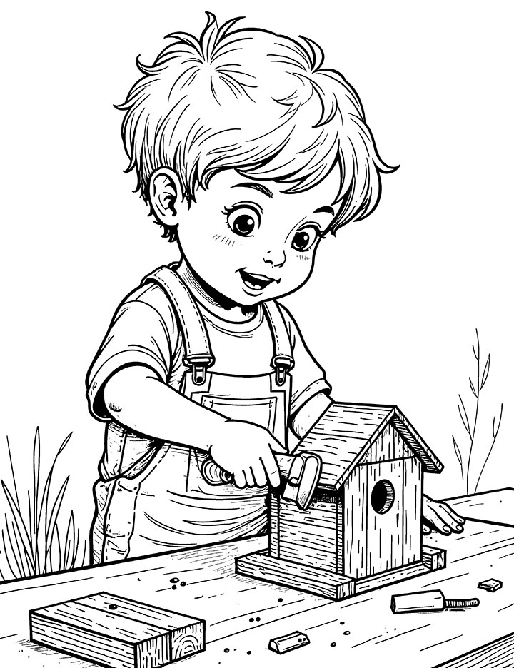 Woodworking coloring page 2