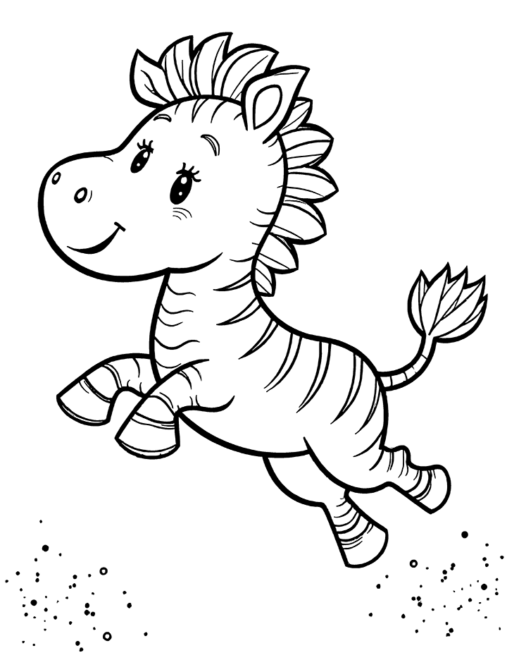 Zebra jumping coloring page