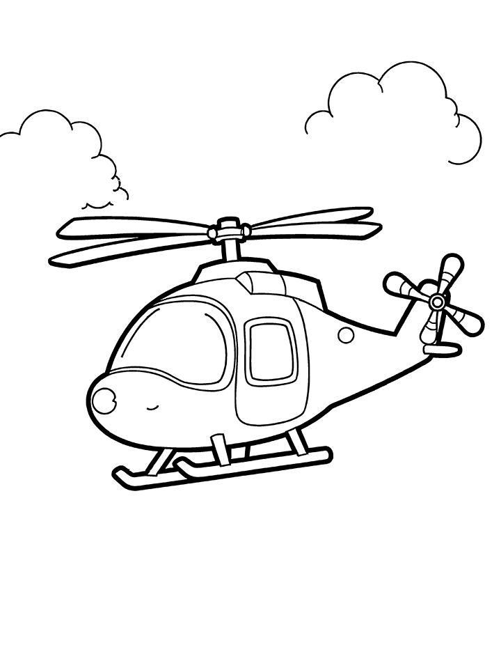 Apache helicopter coloring page