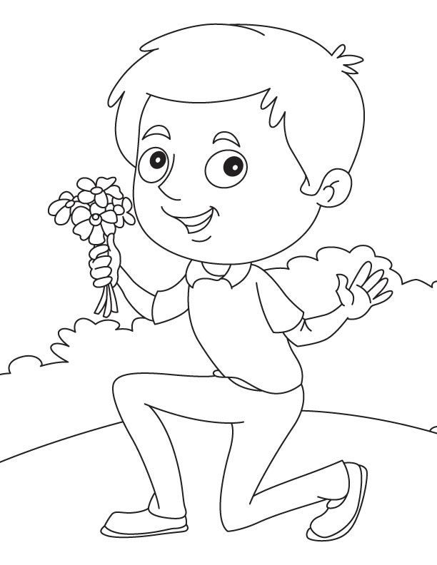 Boy collecting cosmos coloring page | Download Free Boy collecting ...