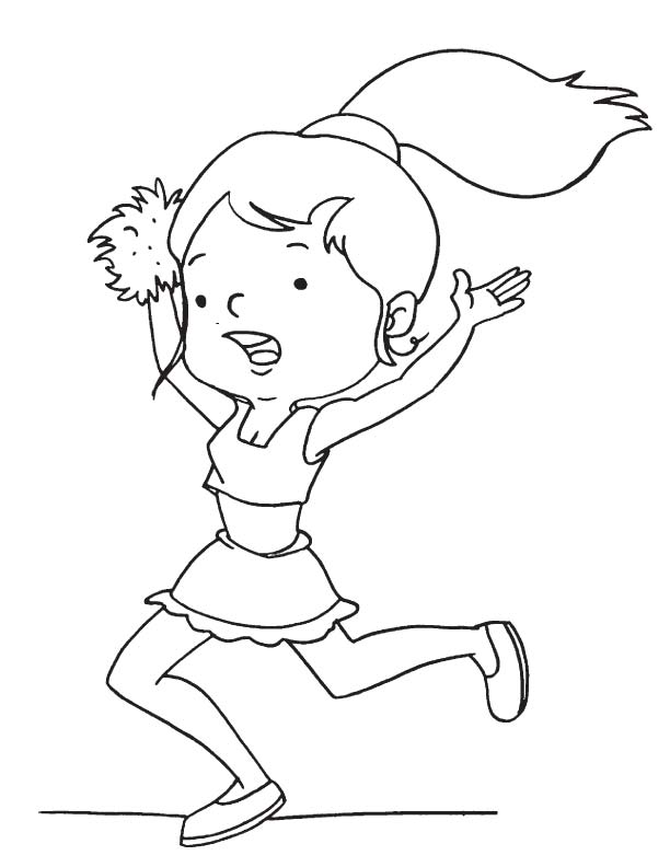 Cheerleader dancing coloring page | Download Free Cheerleader dancing ...
