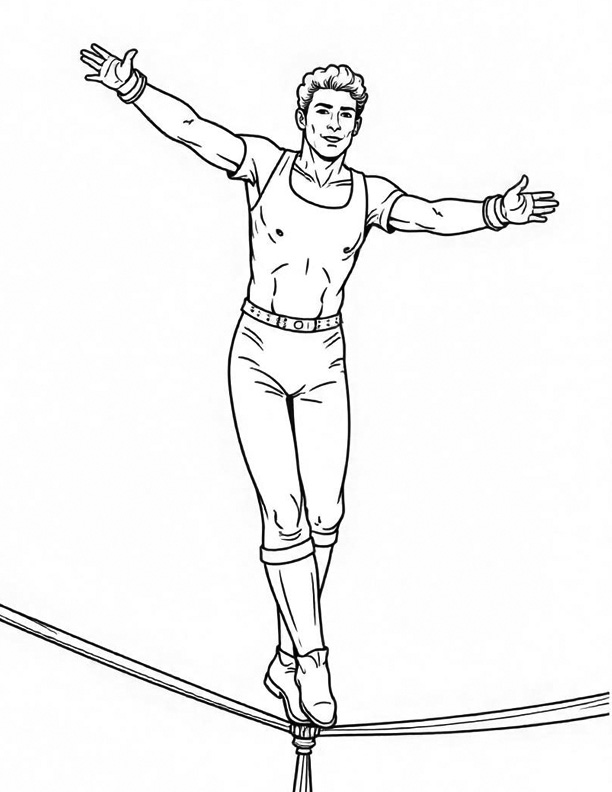 Circus acrobat coloring page