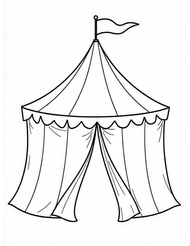 Circus tent coloring page