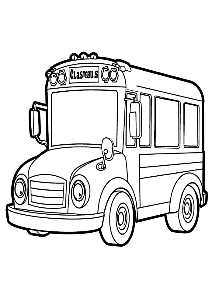 Classroom bus coloring page