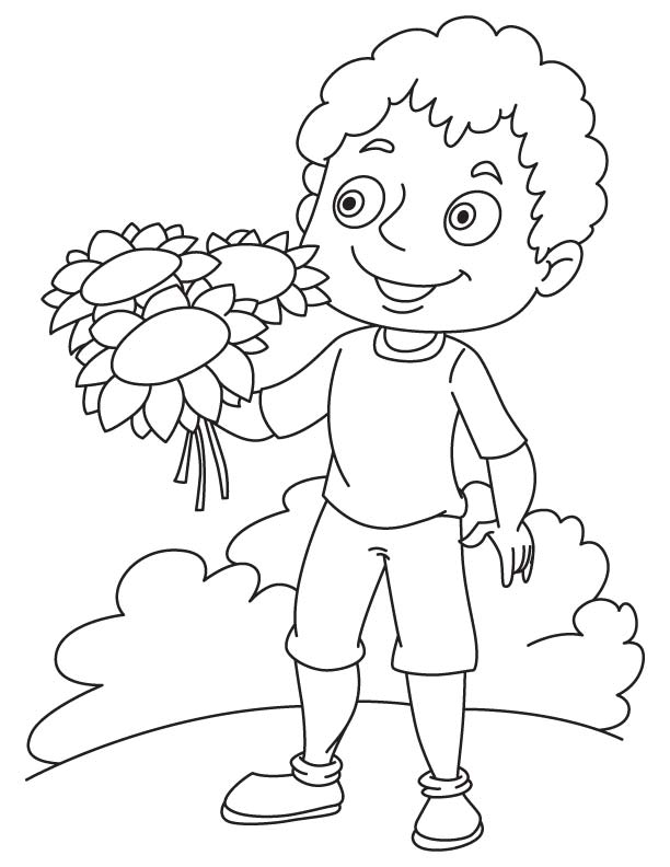 Collected sunflower coloring page | Download Free Collected sunflower ...