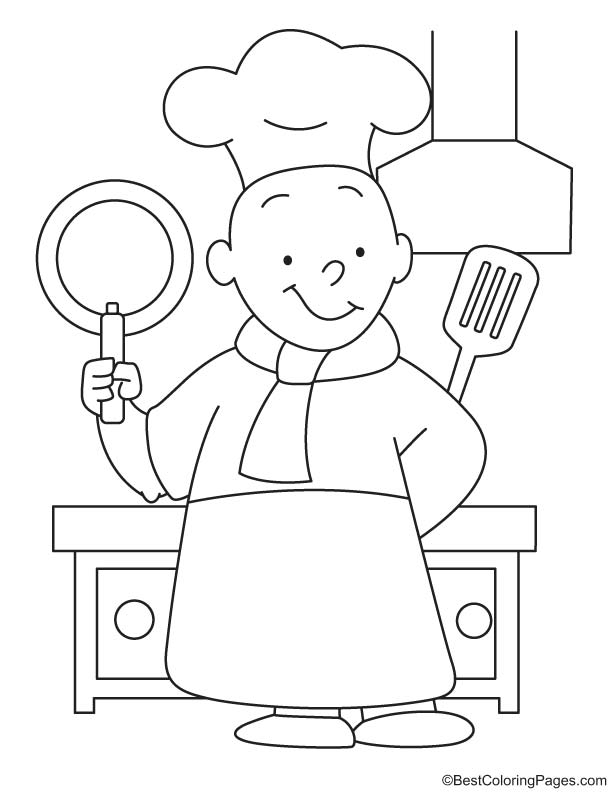 Free Coloring Printable Pages Of Fat Chef