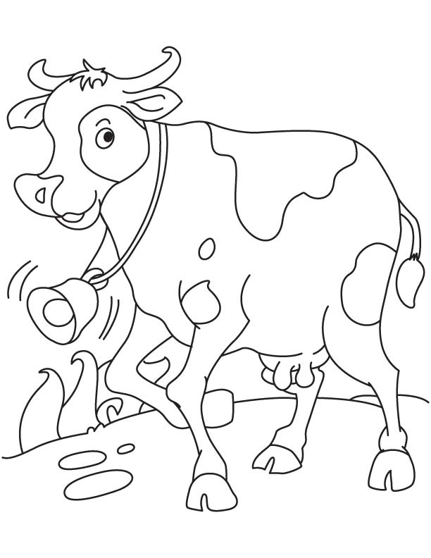 Cow running coloring page | Download Free Cow running coloring page for ...