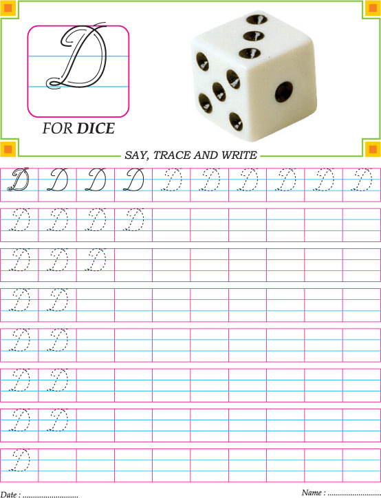 Cursive Writing Worksheet With The Letter D - vrogue.co