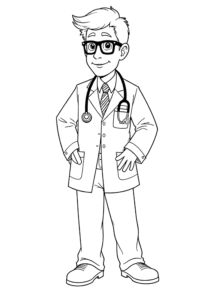 Doctor stand tall coloring page