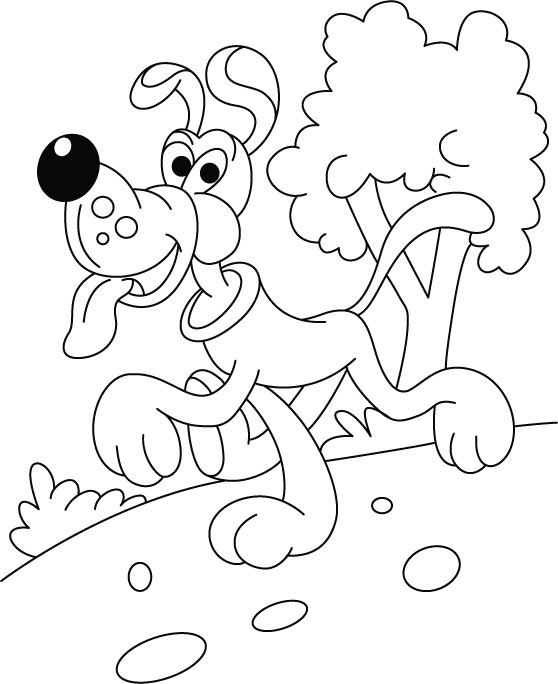 ’Ekla chalo-Chalte chalo’ active dog coloring pages | Download Free ...