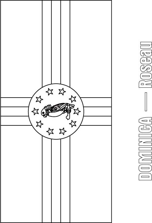Dominican Flag Coloring Page