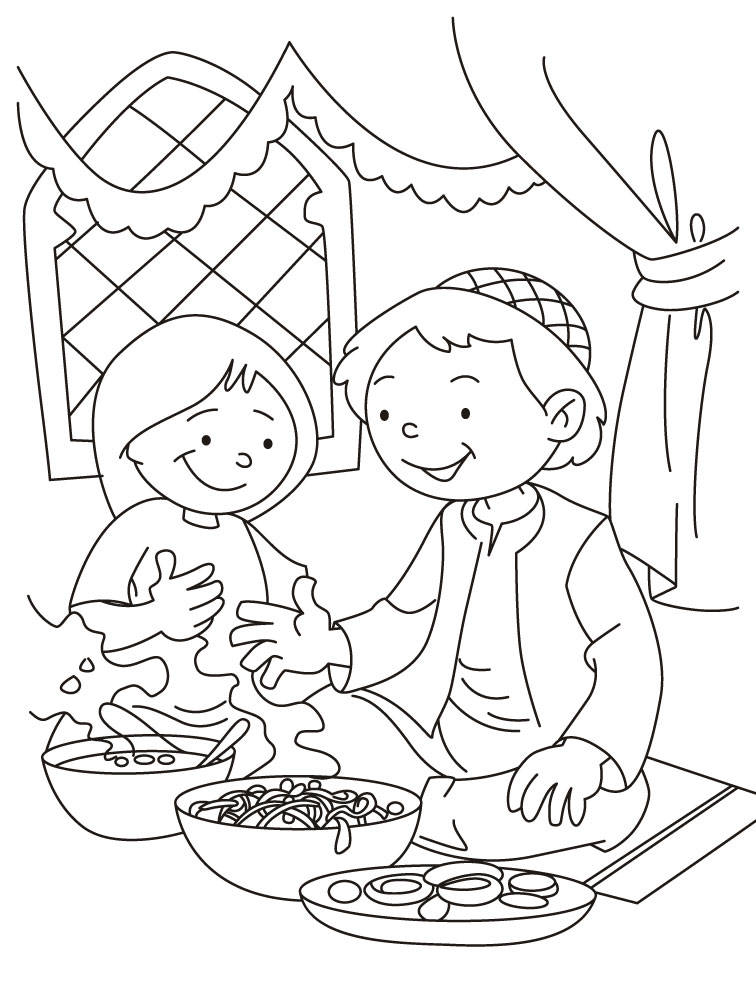 Eid Ul Fitr Colouring Pages  Coloring Page
