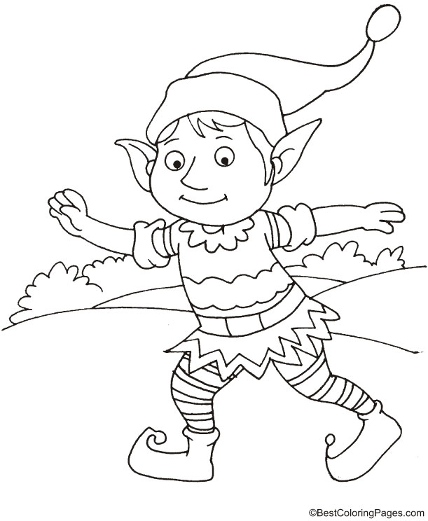 Elf running fast coloring page | Download Free Elf running fast ...